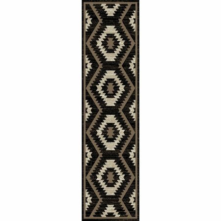 MAYBERRY RUG 2 ft. 3 in. x 7 ft. 7 in. Tacoma Rialto Black Runner Rug TC6473 2X8